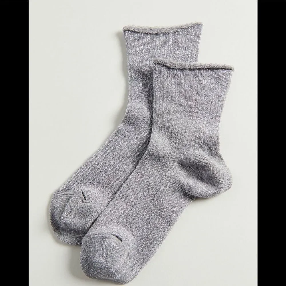 NEW Urban Outfitters UO Roll Top Glitter Crew Socks Set of 3